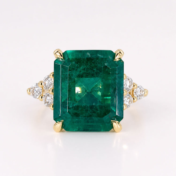 Emerald Gemstone Muse Seven Stone Cluster Ring