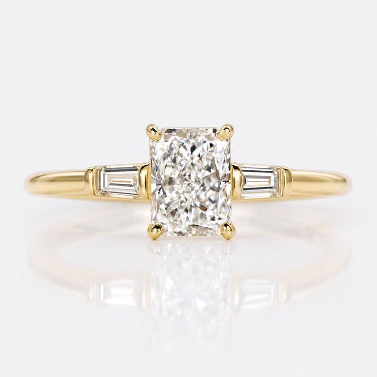 Radiant Cut Lab-Grown Diamond Tapered Baguette Three Stone Ring 0.50 - 3 CT