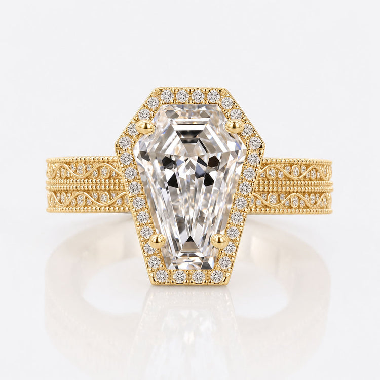 Coffin Cut Lab-Grown Diamond Double Row Pavé Ring 1 - 3 CT