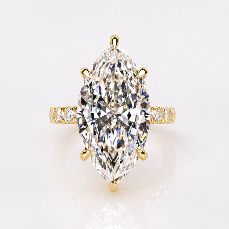 Marquise Lab-Grown Diamond Hidden Halo Ring 10 – 12 CT