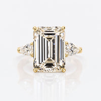 Emerald Cut Lab-Grown Diamond Hidden Halo Ring 10 - 14 CT
