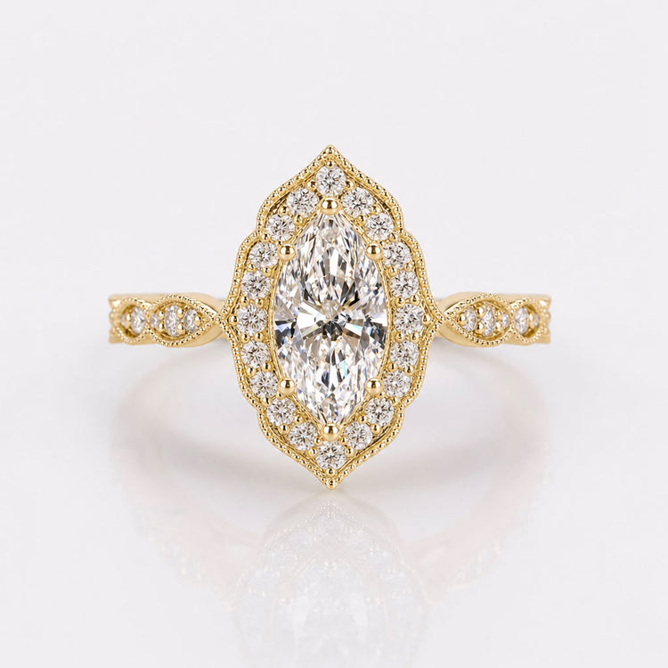 Marquise Lab-Grown Diamond Pavé Style Ring 1 - 2 CT