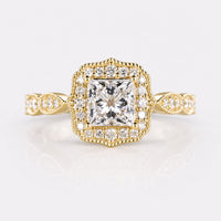Princess Cut Lab-Grown Diamond Vintage Style Ring 1 - 2 CT