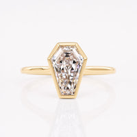 Coffin Cut Lab-Grown Diamond Cathedral Bezel Solitaire Ring 1 - 3 CT