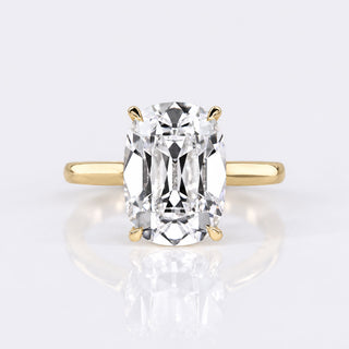 Cushion Old Mine Cut Lab-Grown Diamond Solitaire Ring 5 CT - 18k Yellow Gold - Size L