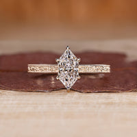 Dutch marquise diamond ring art deco ocean waves set.