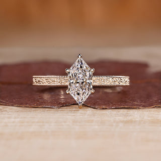 Dutch marquise diamond ring art deco ocean waves set.