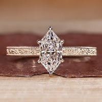 Dutch marquise diamond ring art deco ocean waves set.