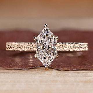 Dutch marquise diamond ring art deco ocean waves set.