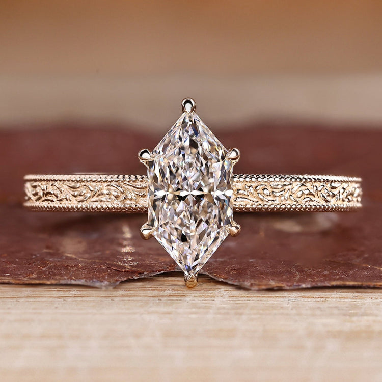 Dutch marquise diamond ring art deco ocean waves set.