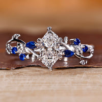 Dutch marquise diamond ring nature cluster filigree.