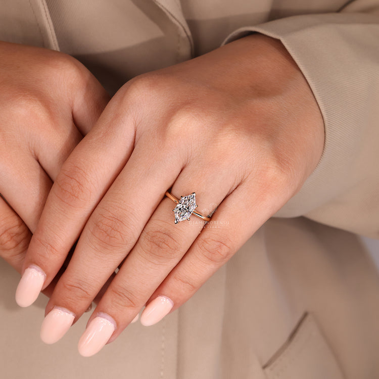 Dutch marquise diamond ring IGI certified solitaire.