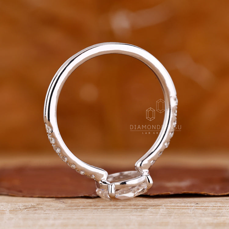 Round rose cut diamond ring available in 1 to 2 CT.
