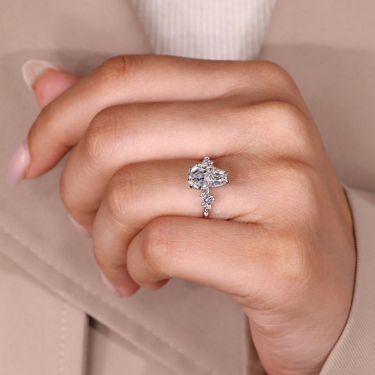 Coffin cut diamond ring IGI certified setting.