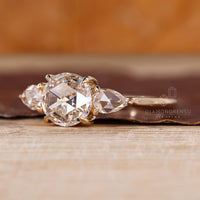 IGI certified lab diamond rose cut ring in AU.