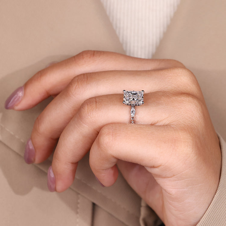 IGI certified hidden halo radiant cut ring.