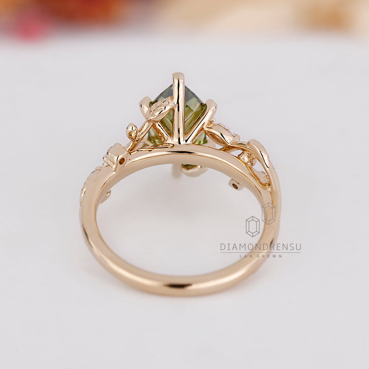 IGI certified marquise diamond ring leaf prong style.