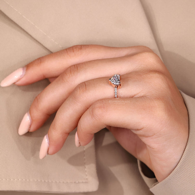 IGI certified handmade heart cut diamond ring.