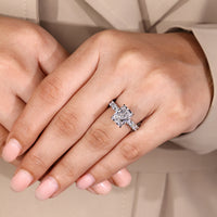 IGI certified radiant lab diamond ring in micro pave.