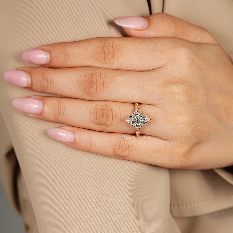 Handmade marquise ring with Muse setting.