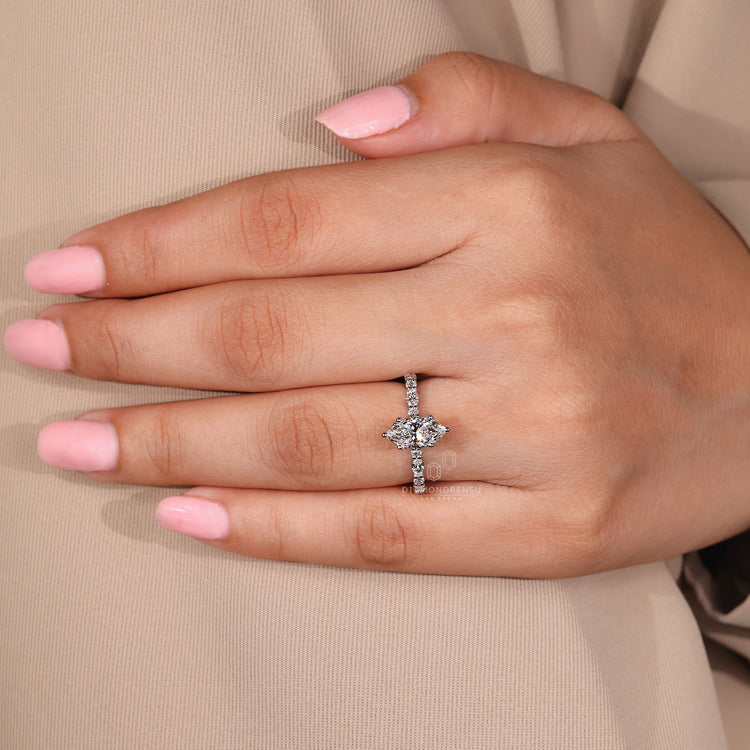 6 prong setting marquise diamond ring.