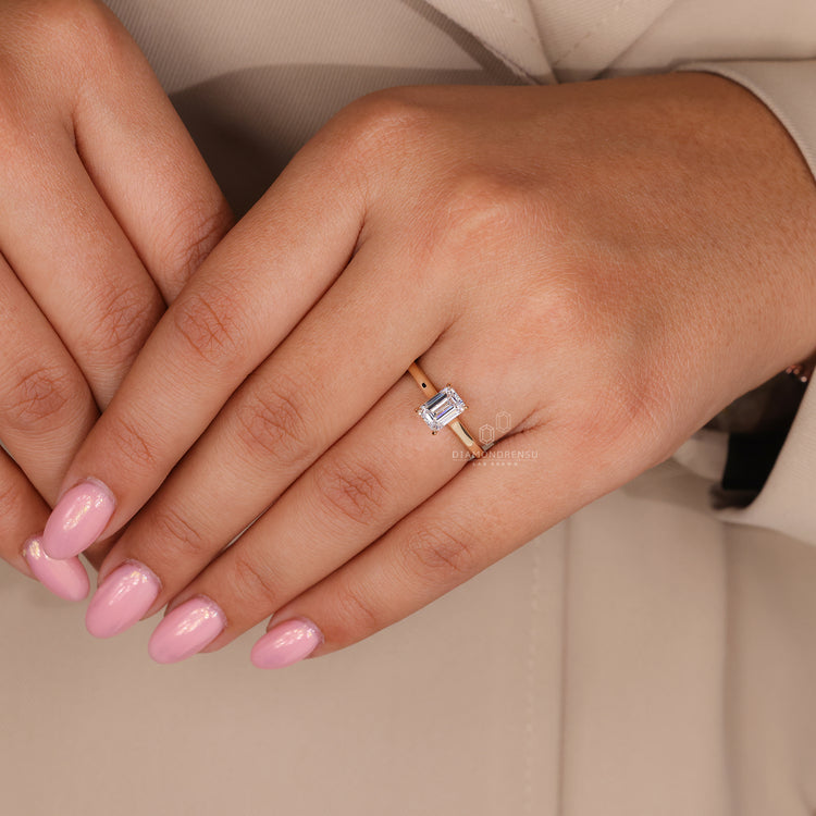 Handmade ring with 4 claw prong setting.