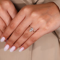 V shape engagement ring made in yellow gold engagement ring.