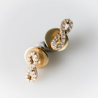 Infinity Symbol Lab-Grown Diamond Stud + Solid Gold Earrings