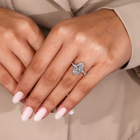 Marquise Cut Diamond Engagement Ring with 6 claw prong setting.