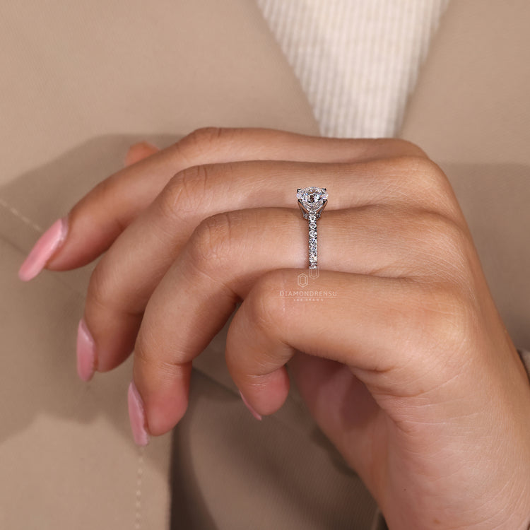 Handmade pave engagement ring by Diamondrensu AU.