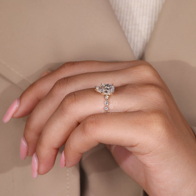 Handmade pear shaped ring by Diamondrensu AU.