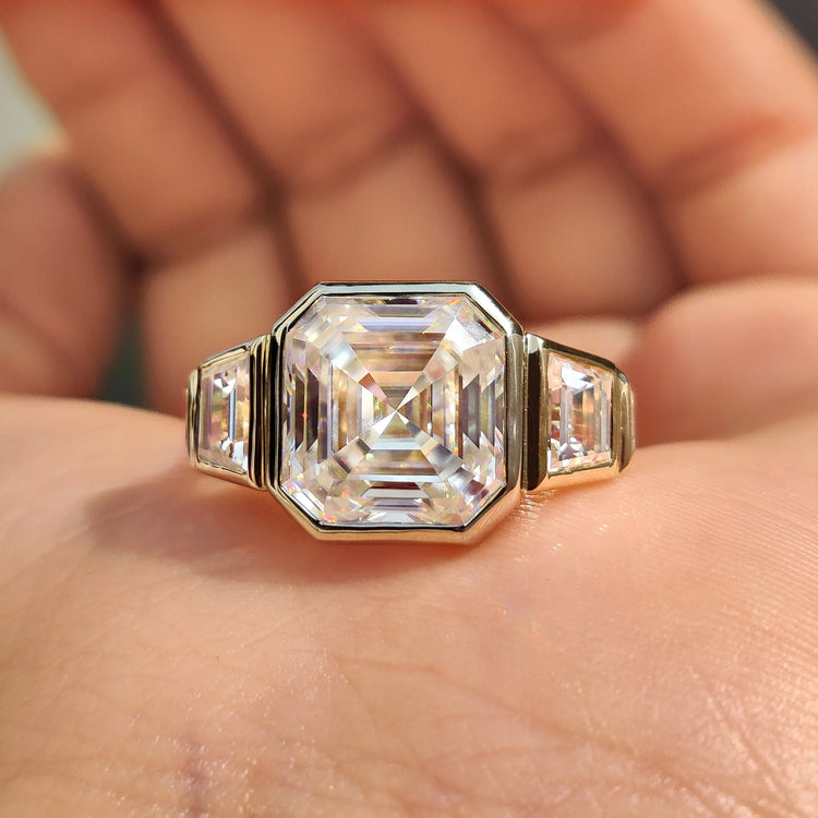 Bezel Set Engagement Ring in yellow gold, perfect for a unique design.