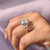 Unique engagement ring with intricate details and a polished finish.