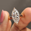 Marquise Cut Moissanite Solitaire Compass Prong Ring - 3.11 TCW