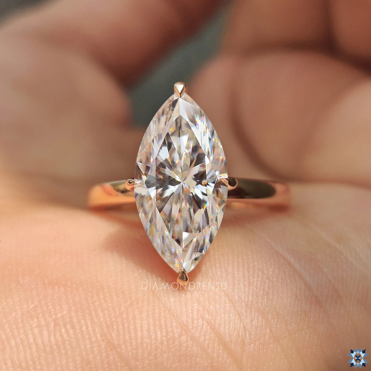 Tapered shank ring provides a sleek and flattering fit.