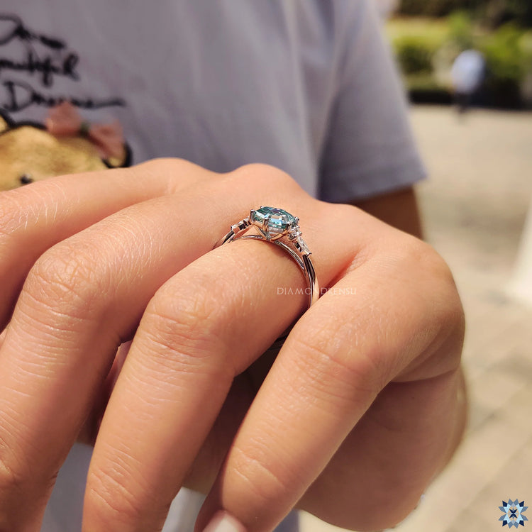 Prong setting holds each stone securely with clean lines.