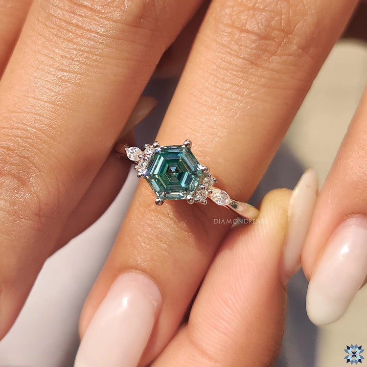 Unique engagement ring reflects standout taste and personal style.