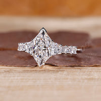 Tapered Shank Ring with elegant pave setting accents.