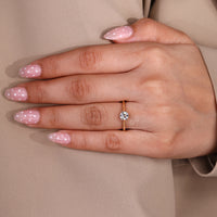 Lab Grown Round Old European Cut solitaire ring.