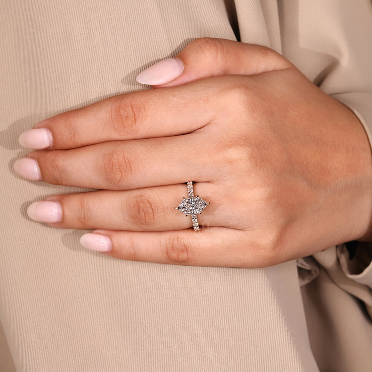 IGI certified hidden halo engagement ring.