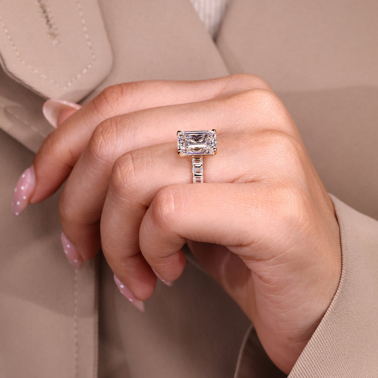 Emerald Cut Diamond Engagement Ring elegant design.