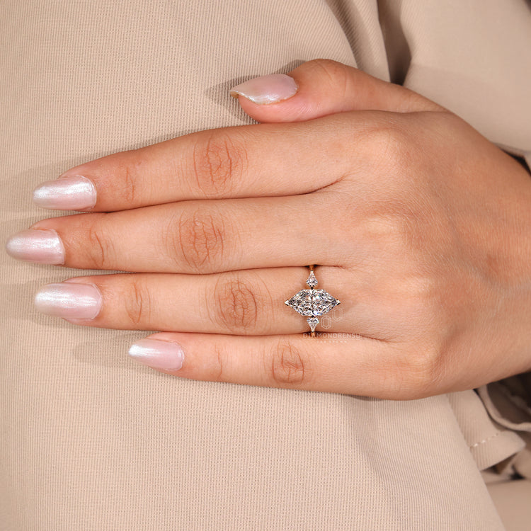 Buy Diamond Ring featuring Dutch marquise in V prong setting.