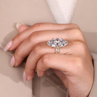 Six claw prong setting marquise diamond engagement ring.