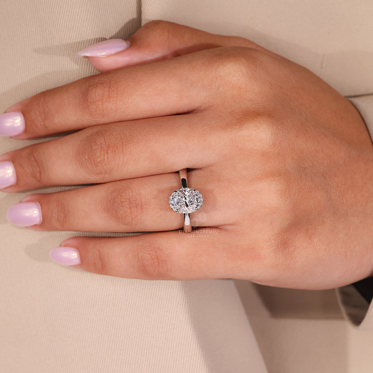 Customise ring with double side pave band.