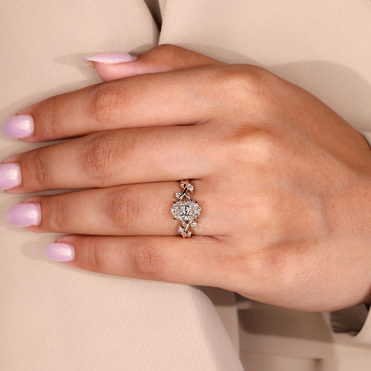 IGI certified with marquise and round side stones.