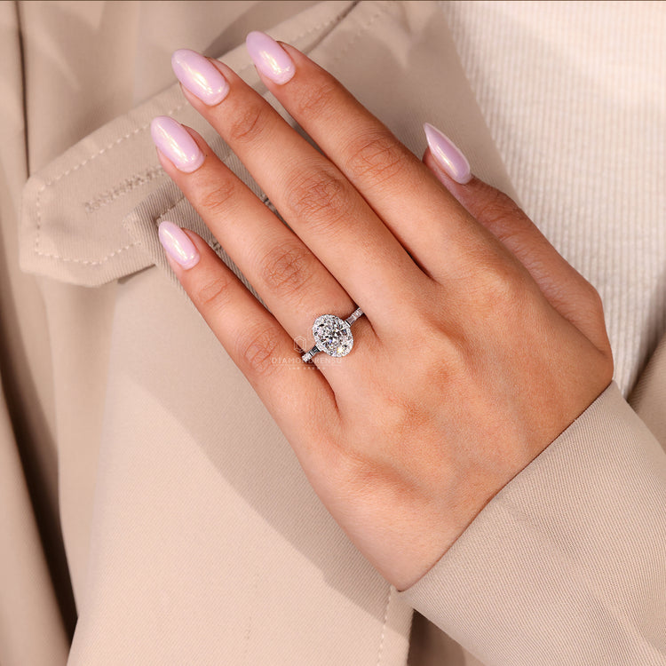 Customise ring with pave setting ring look.