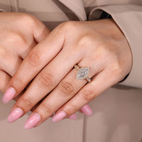 Elegant Dutch Marquise Diamond Ring vintage setting.