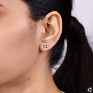 AUSM0241 Lab-Grown Diamond Sun Earrings - 18k White Gold