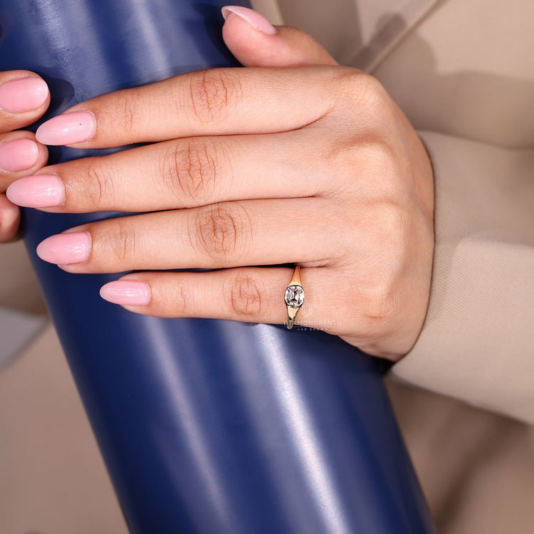 Cushion Old Mine Cut Ring solitaire style design.