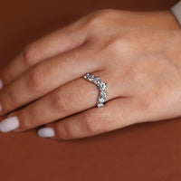 Contour diamond wedding band for her.